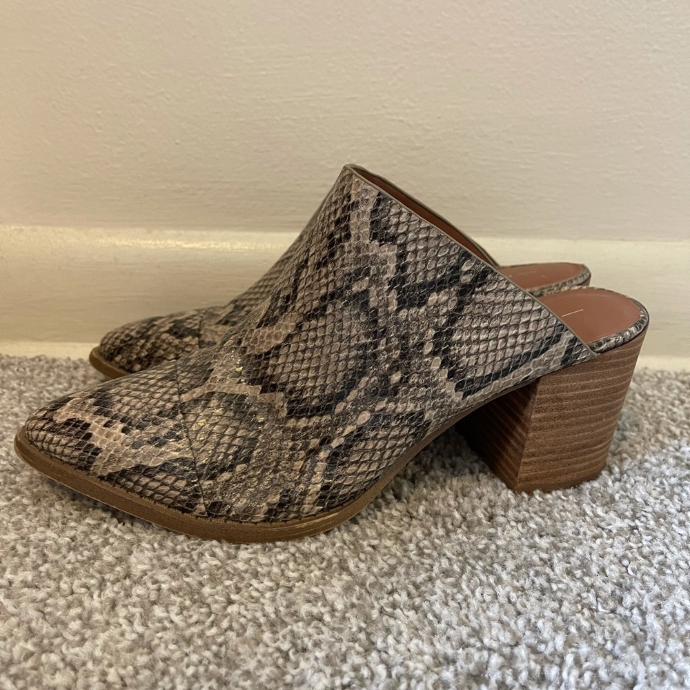 Snakeskin Mules
